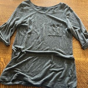 Banana Republic Dark grey women’s shirt size L, silver stripes